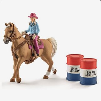 Schleich Barrel racing med cowgirl